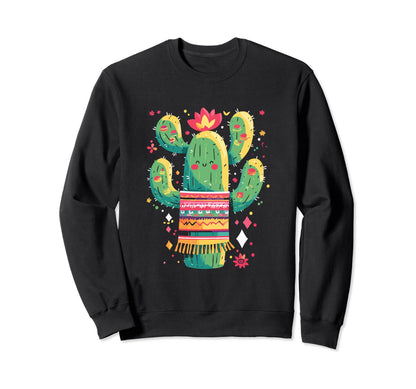 Cactus Serape Succulent Plant Sweatshirt - Streetwear Style Men Women - T-Shirt, Sweatshirt, Hoodie