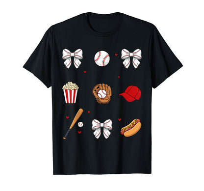 Baseball Sister Coquette Bow T-Shirt - Custom Art Print Unisex - T-Shirt, Sweatshirt, Hoodie