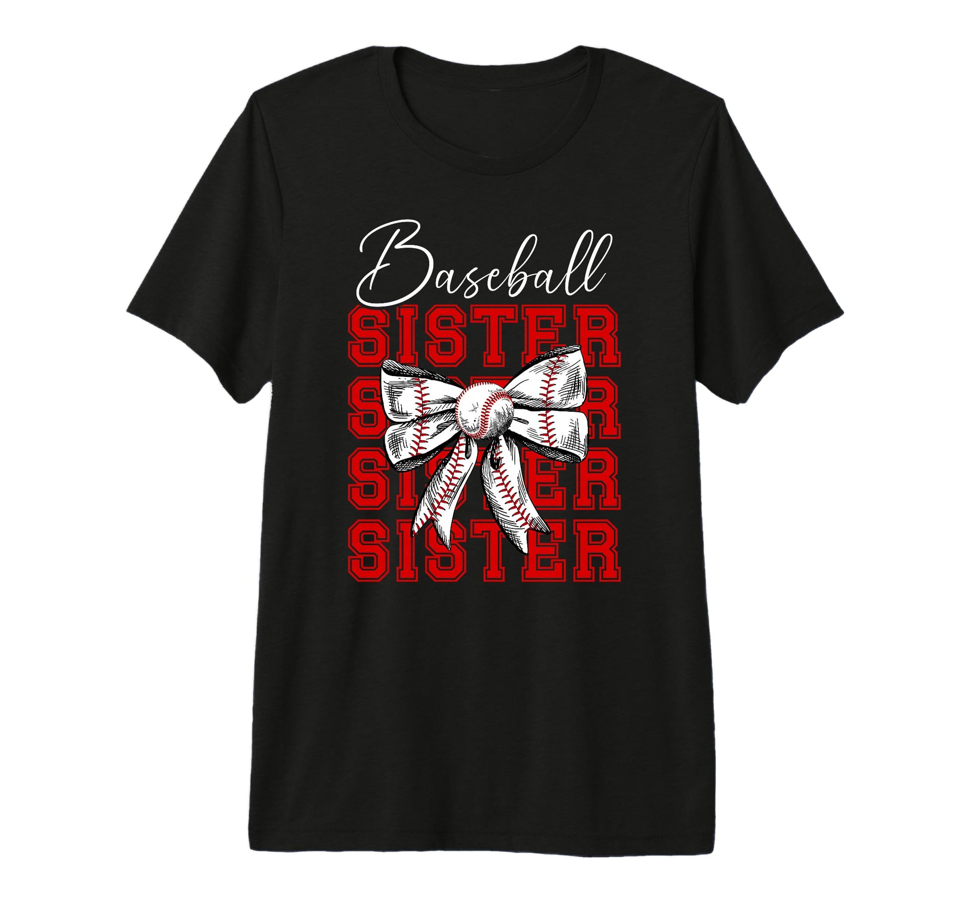 Baseball Sister Baseball Player Coquette T-Shirt - Minimalist Print Unisex - T-Shirt, Sweatshirt, Hoodie