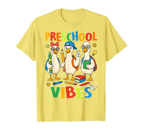 Back To School Goose Preschool Vibes T-Shirt - Minimalist Print Unisex - T-Shirt, Sweatshirt, Hoodie