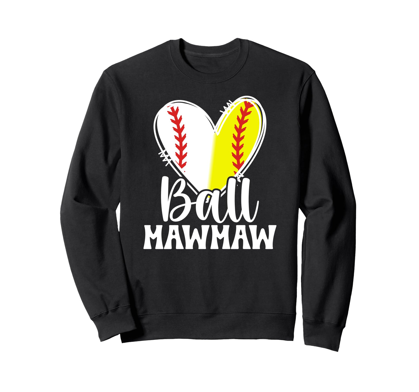 Ball Mawmaw Heart Baseball Sweatshirt - Minimalist Print for Adults - T-Shirt, Sweatshirt, Hoodie