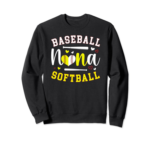 Baseball Softball Nana Softball Sweatshirt - Fun Novelty Design for Adults - T-Shirt, Sweatshirt, Hoodie