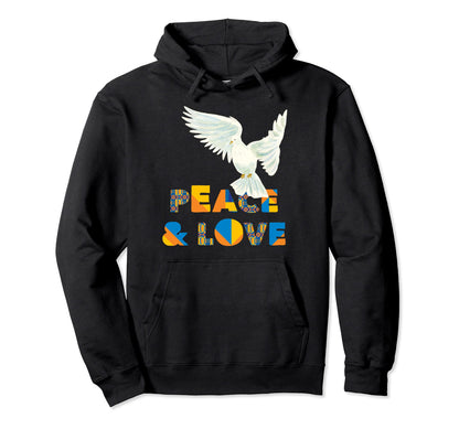 Peace Love Ukraine White Dove Peace Hoodie - Custom Art Print for Adults - T-Shirt, Sweatshirt, Hoodie