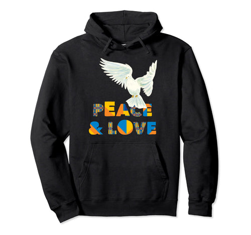 Peace Love Ukraine White Dove Peace Hoodie - Custom Art Print for Adults - T-Shirt, Sweatshirt, Hoodie