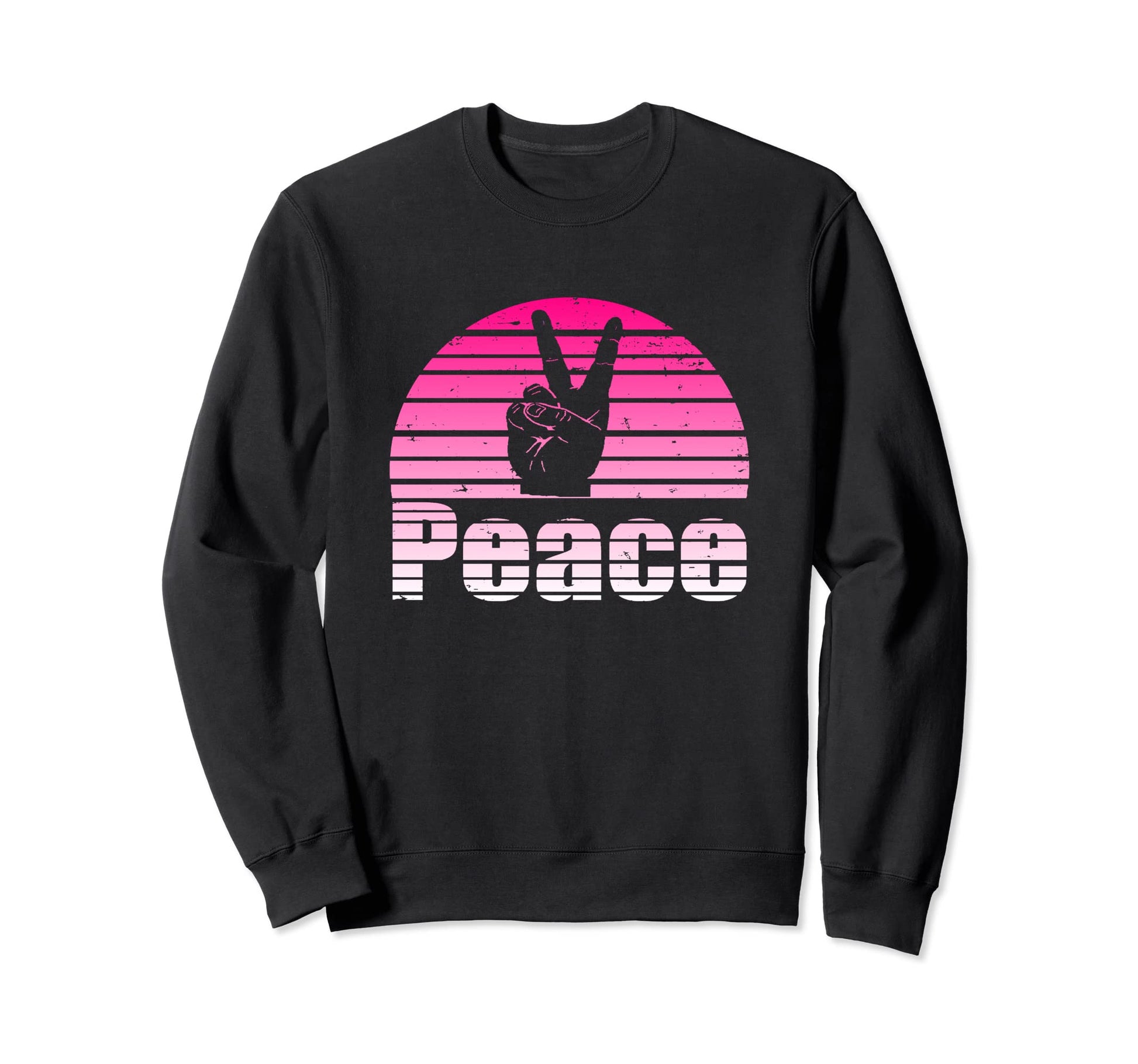 Peace Sign Love Girly Peace Sign Sweatshirt - Fun Novelty Design Men Women - T-Shirt, Sweatshirt, Hoodie