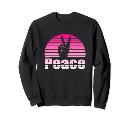 Peace Sign Love Girly Peace Sign Sweatshirt - Fun Novelty Design Men Women - T-Shirt, Sweatshirt, Hoodie