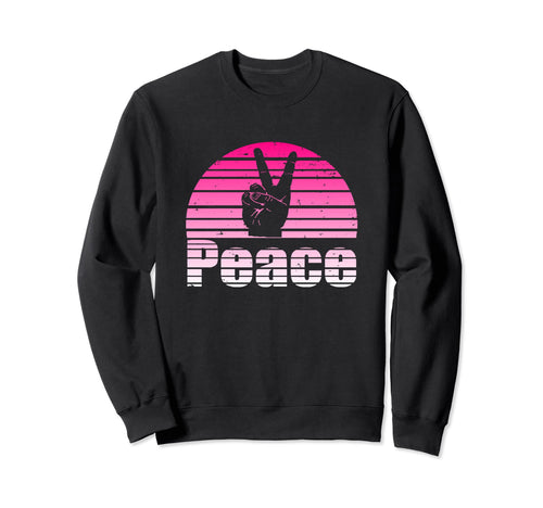 Peace Sign Love Girly Peace Sign Sweatshirt - Fun Novelty Design Men Women - T-Shirt, Sweatshirt, Hoodie