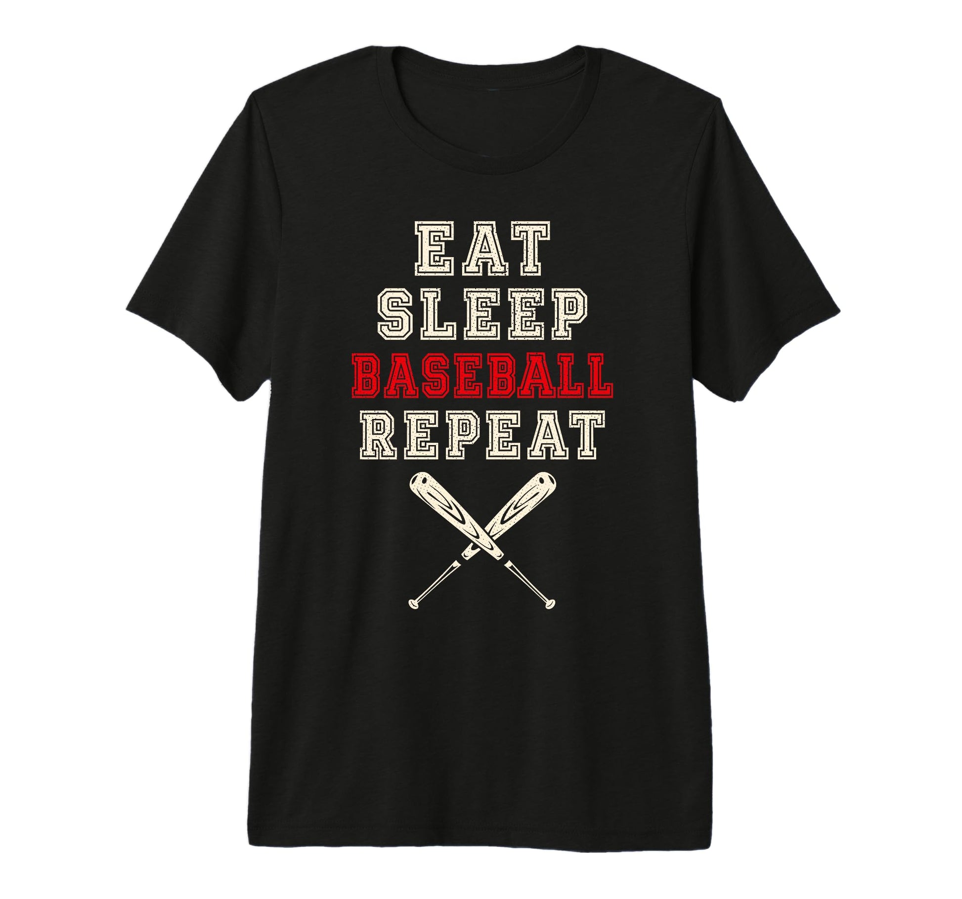 Eat Sleep Baseball Repeat Baseball Player T-Shirt - Graphic Print Unisex - T-Shirt, Sweatshirt, Hoodie