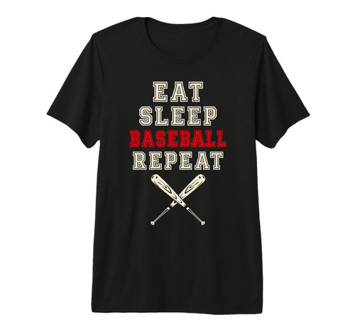 Eat Sleep Baseball Repeat Baseball Player T-Shirt - Graphic Print Unisex - T-Shirt, Sweatshirt, Hoodie