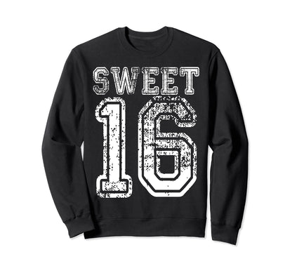 16Th Birthday Gift Sweet Sixteen 16 Sweatshirt - Minimalist Print Unisex - T-Shirt, Sweatshirt, Hoodie