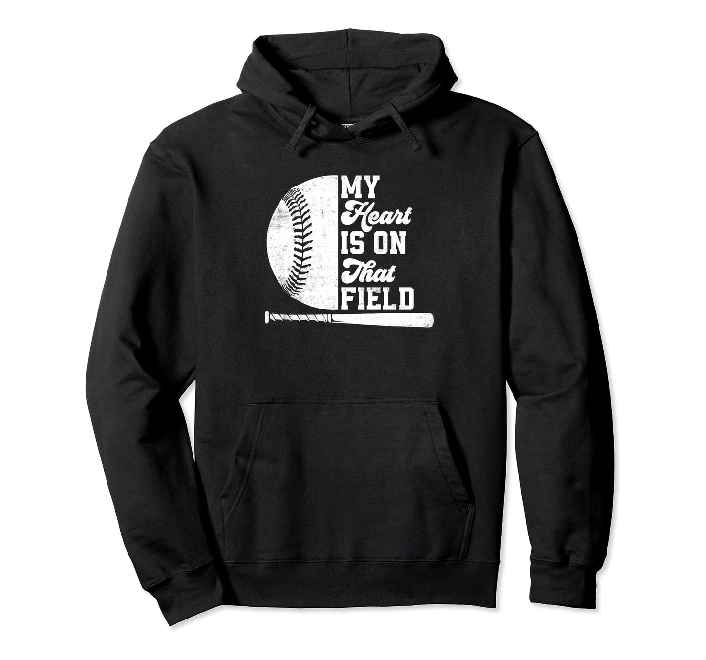 Proud Baseball Dad Fan My Heart Is That Hoodie - Trendy Graphic for Adults - T-Shirt, Sweatshirt, Hoodie