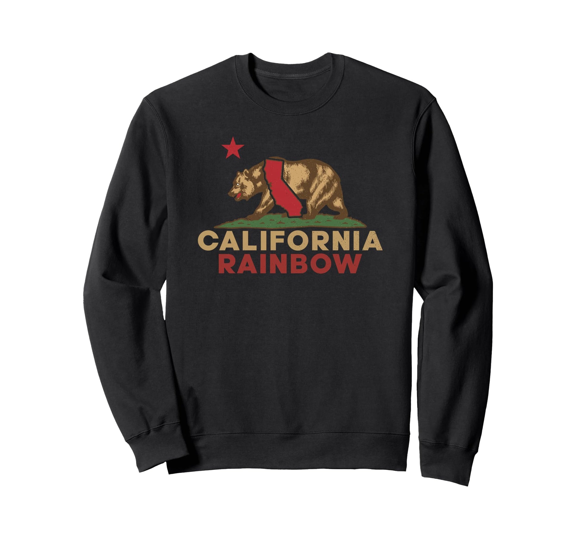 Rainbow California Bear State Pride Sweatshirt - Trendy Graphic for Adults - T-Shirt, Sweatshirt, Hoodie