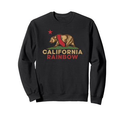 Rainbow California Bear State Pride Sweatshirt - Trendy Graphic for Adults - T-Shirt, Sweatshirt, Hoodie