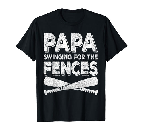 Grandpa Baseball Papa Swinging Fences T-Shirt - Trendy Graphic Men Women - T-Shirt, Sweatshirt, Hoodie