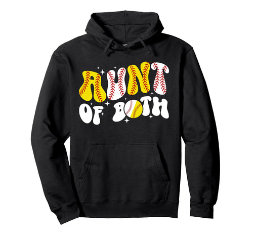 Aunt Both Groovy Baseball Softball Hoodie - Custom Art Print for Adults - T-Shirt, Sweatshirt, Hoodie
