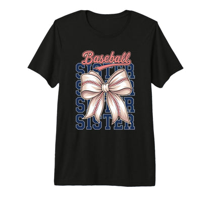 Baseball Sister Coquette Bow Tri T-Shirt - Aesthetic Graphic for Adults - T-Shirt, Sweatshirt, Hoodie