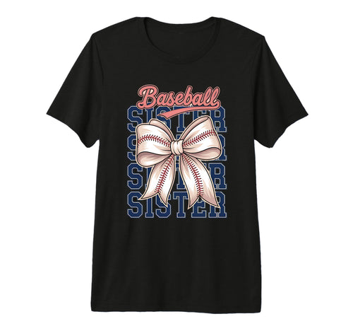 Baseball Sister Coquette Bow Tri T-Shirt - Aesthetic Graphic for Adults - T-Shirt, Sweatshirt, Hoodie