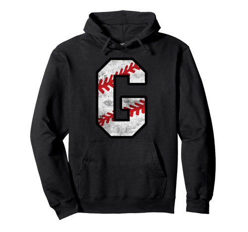 Distressed Baseball Letter G Hoodie - Novelty Apparel for Adults - T-Shirt, Sweatshirt, Hoodie