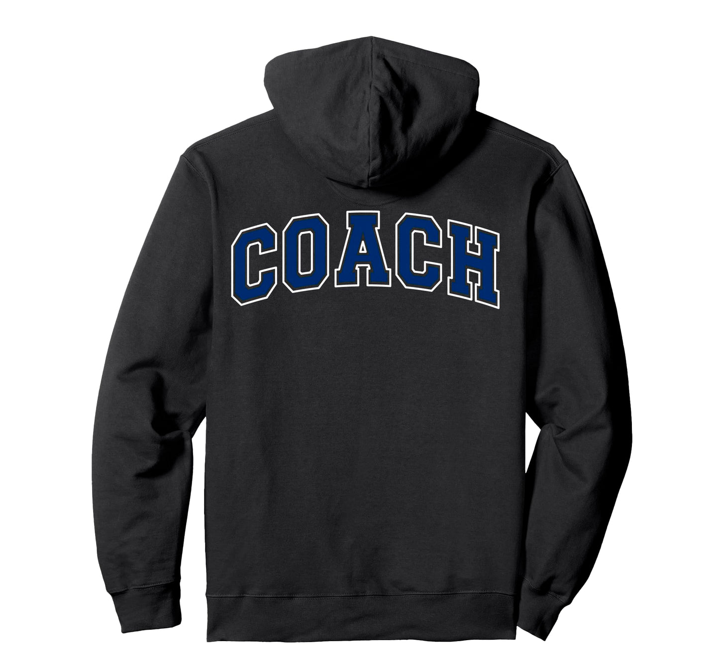 Coach Sports Trainer Varsity Blue White Hoodie - Aesthetic Graphic Unisex - T-Shirt, Sweatshirt, Hoodie