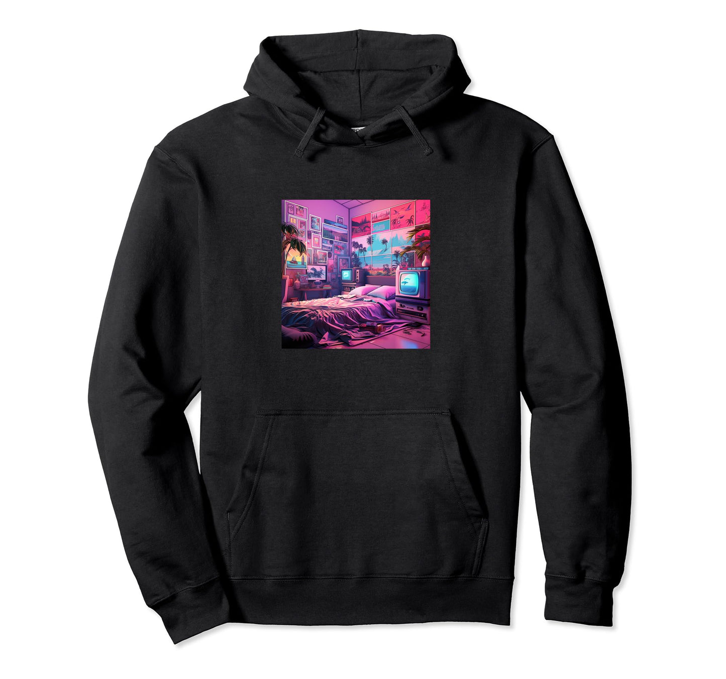 Vaperwave Aesthetic Glitch Anime Retrowave Hoodie - Novelty Apparel Unisex - T-Shirt, Sweatshirt, Hoodie