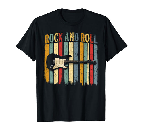 Rock And Roll Electric Guitar Rock T-Shirt - Custom Art Print Men Women - T-Shirt, Sweatshirt, Hoodie