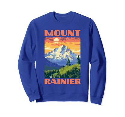Mount Rainier National Park Sweatshirt - Minimalist Print Unisex - T-Shirt, Sweatshirt, Hoodie