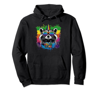 Funny Raccoon Love Sunglasses Summer Gift Hoodie - Custom Art Print Unisex - T-Shirt, Sweatshirt, Hoodie