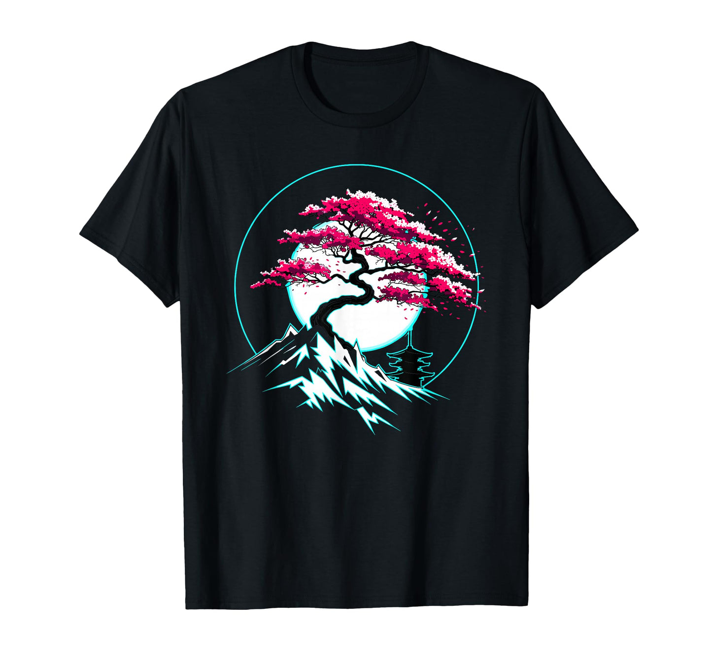 Mount Fuji Art Sakura Japan Vaporwave T-Shirt - Graphic Print for Adults - T-Shirt, Sweatshirt, Hoodie