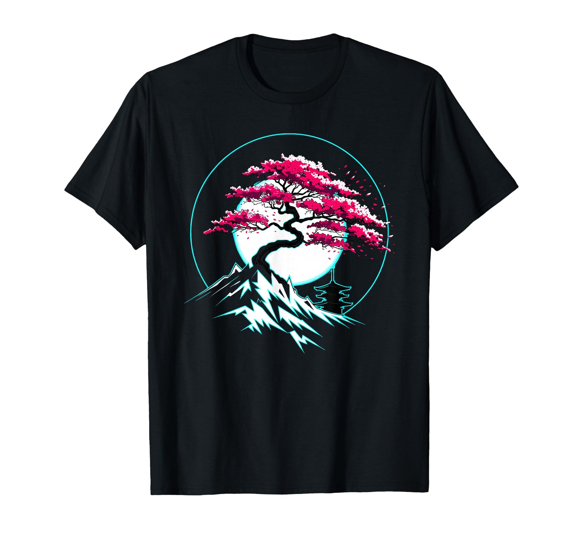 Mount Fuji Art Sakura Japan Vaporwave T-Shirt - Graphic Print for Adults - T-Shirt, Sweatshirt, Hoodie