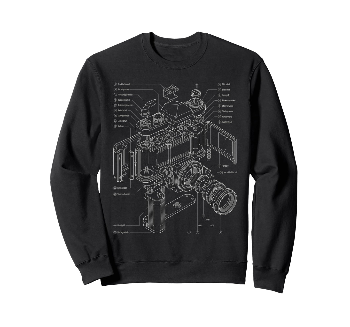 Camera Schematic Film Photography Sweatshirt - Unique Graphic Unisex - T-Shirt, Sweatshirt, Hoodie
