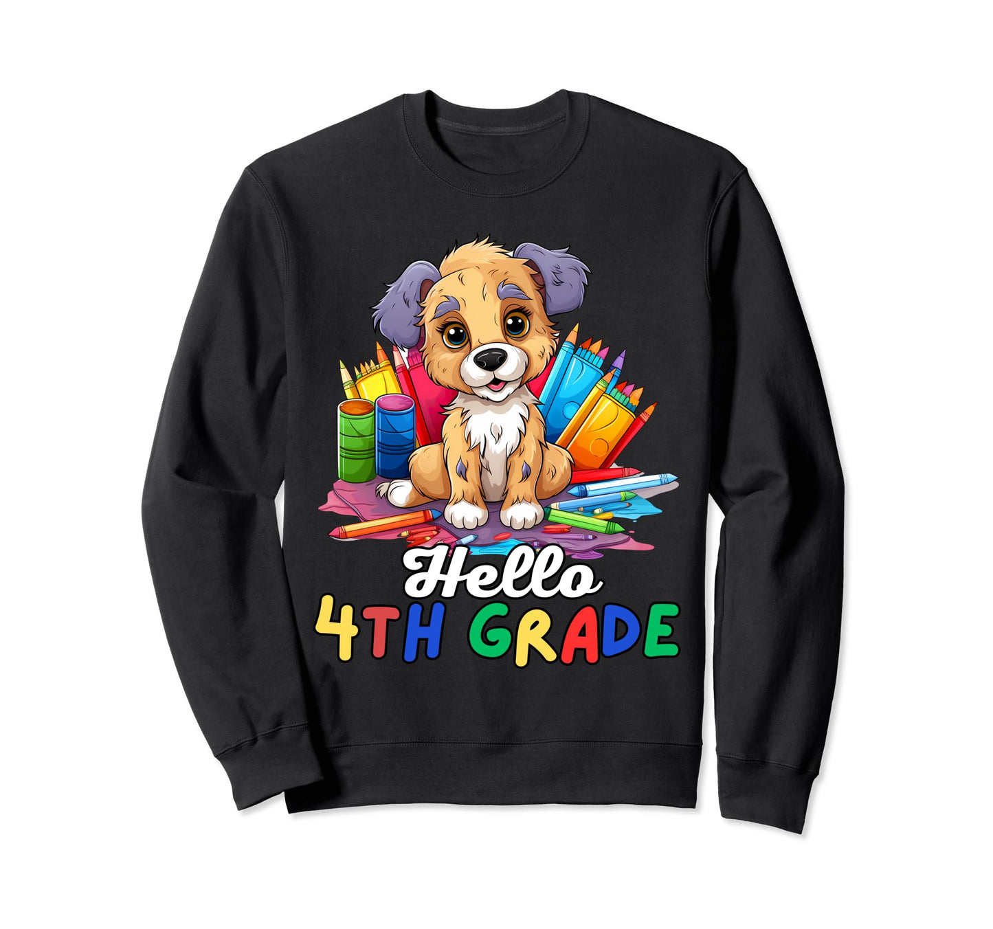 Hello 4Th Grade Back To School Sweatshirt - Custom Art Print Men Women - T-Shirt, Sweatshirt, Hoodie