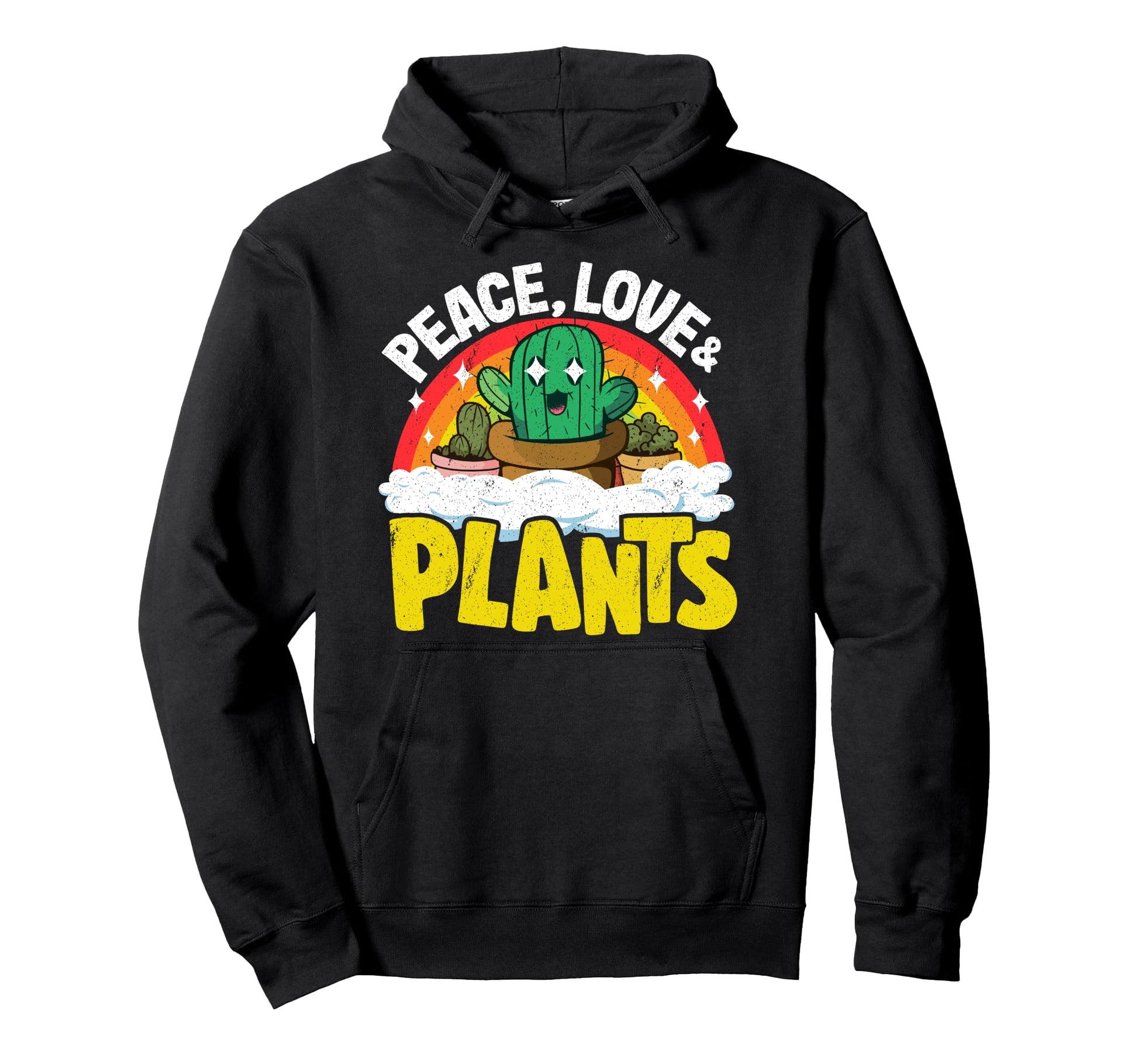 Peace Love Plants Rainbow Landscaper Hoodie - Unique Graphic for Adults - T-Shirt, Sweatshirt, Hoodie