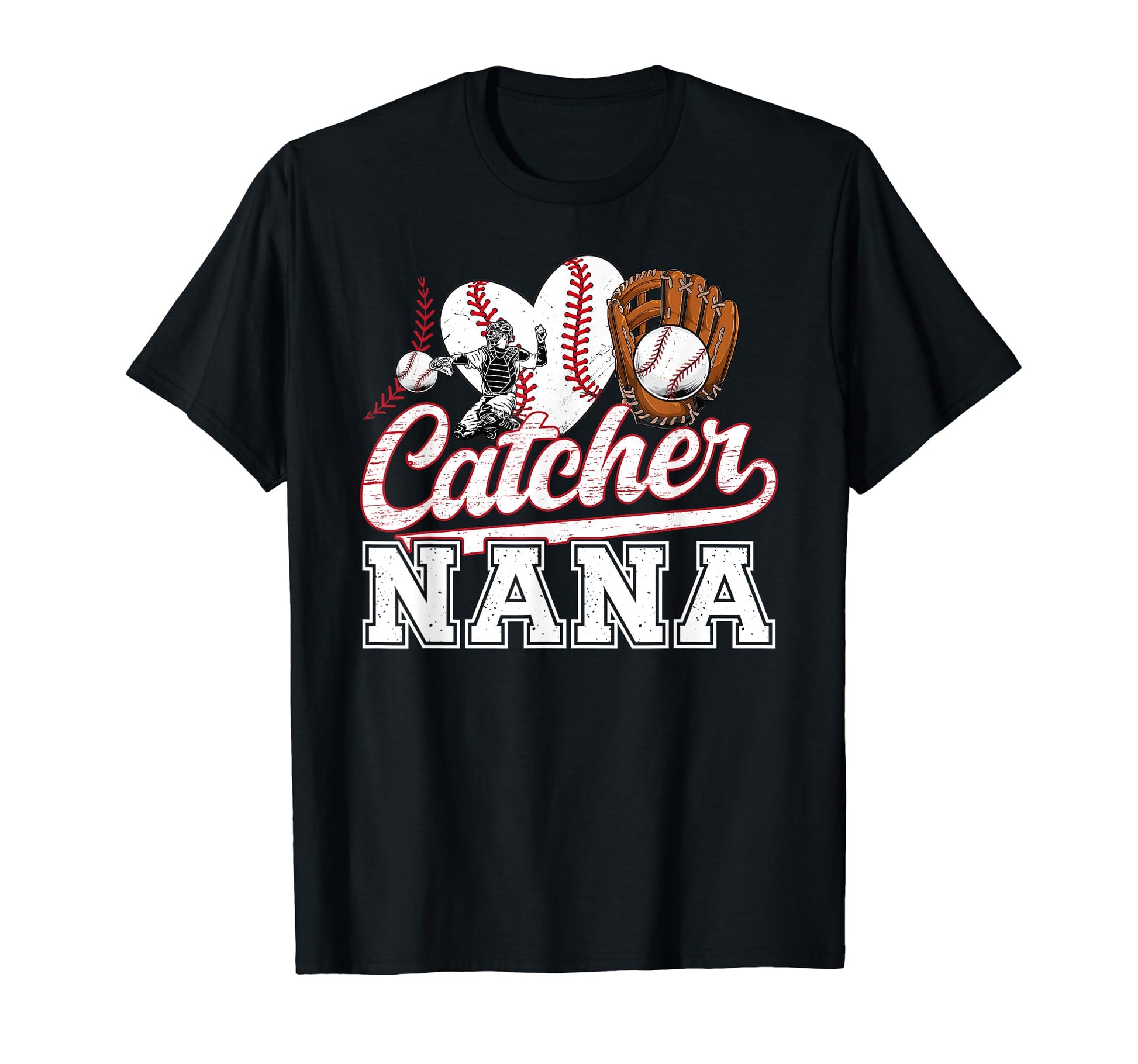Baseball Catcher Nana Grandma Nana T-Shirt - Custom Art Print Men Women - T-Shirt, Sweatshirt, Hoodie