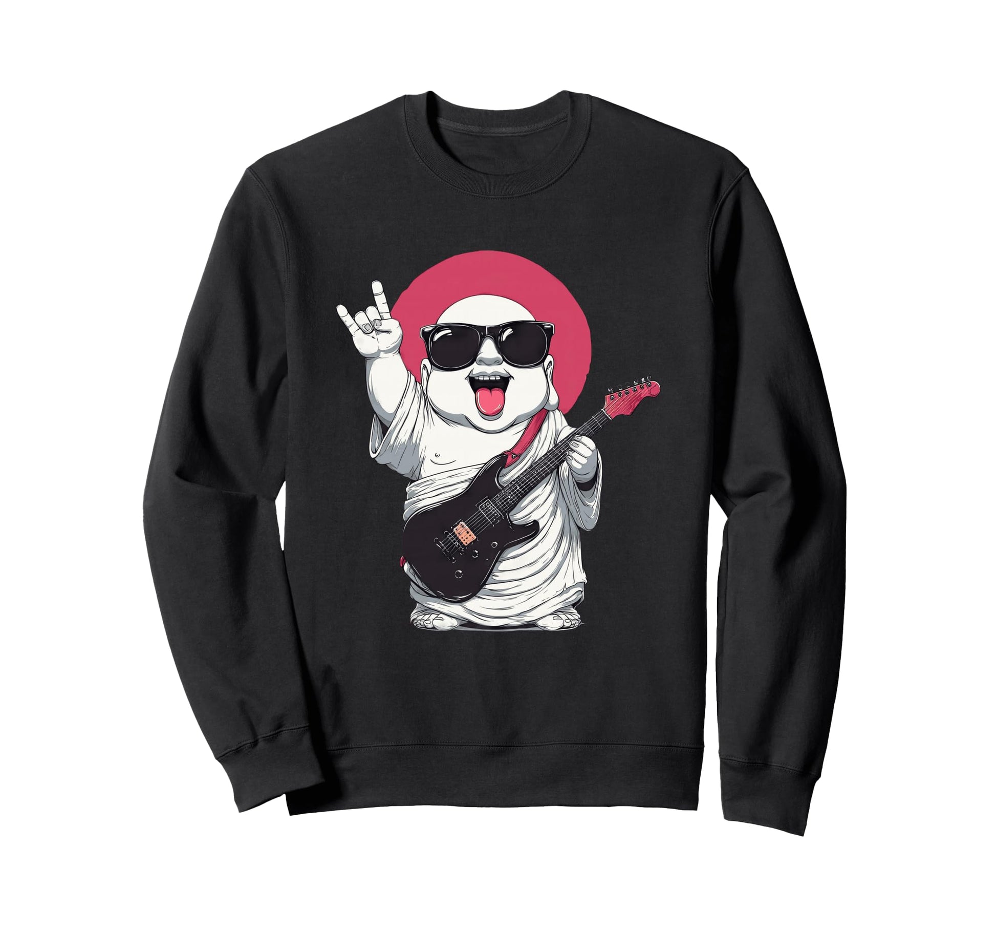 Funny Buddha Rock Music Guitar Sweatshirt - Custom Art Print Men Women - T-Shirt, Sweatshirt, Hoodie