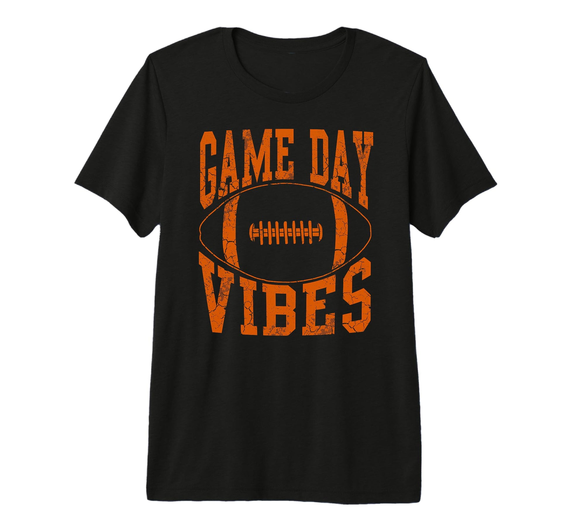 Game Day Vibes Orange Football T-Shirt - Novelty Apparel for Adults - T-Shirt, Sweatshirt, Hoodie
