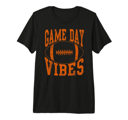 Game Day Vibes Orange Football T-Shirt - Novelty Apparel for Adults - T-Shirt, Sweatshirt, Hoodie