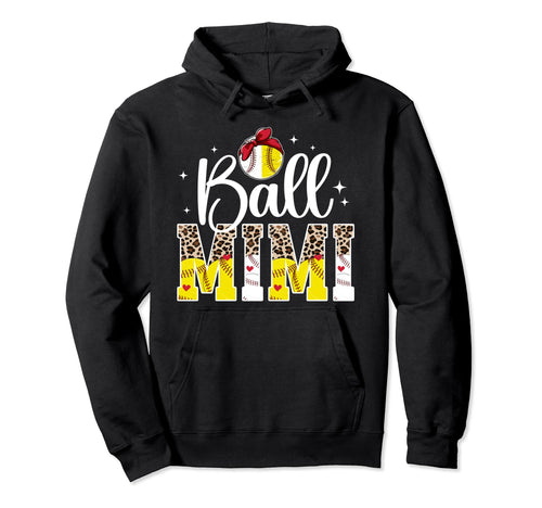 Ball Mimi Leopard Baseball Softball Hoodie - Minimalist Print Men Women - T-Shirt, Sweatshirt, Hoodie