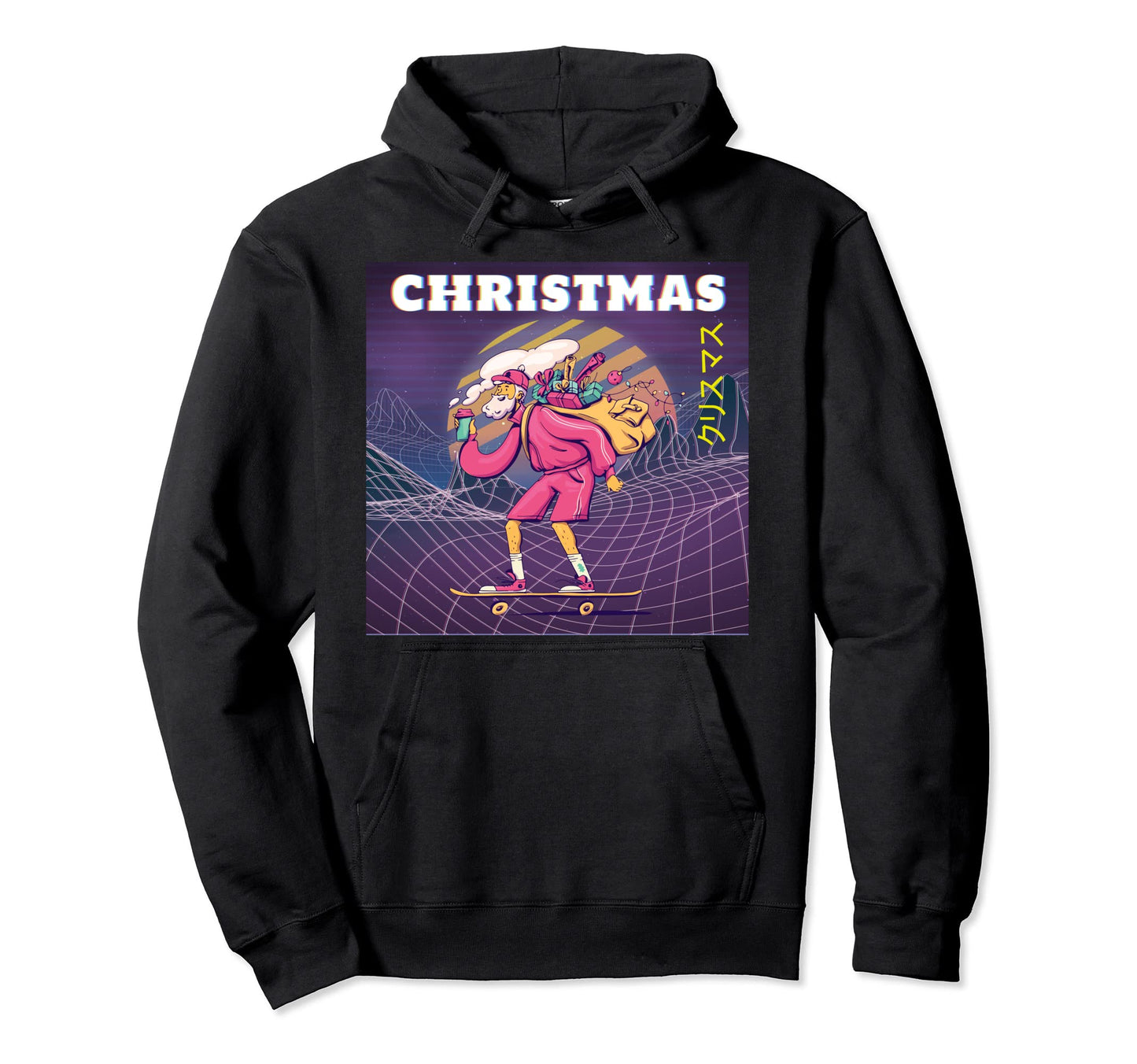 Hipster Santa Vaporwave Aesthetic Hoodie - Casual Everyday Wear for Adults - T-Shirt, Sweatshirt, Hoodie