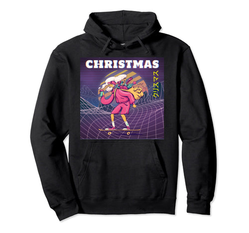 Hipster Santa Vaporwave Aesthetic Hoodie - Casual Everyday Wear for Adults - T-Shirt, Sweatshirt, Hoodie