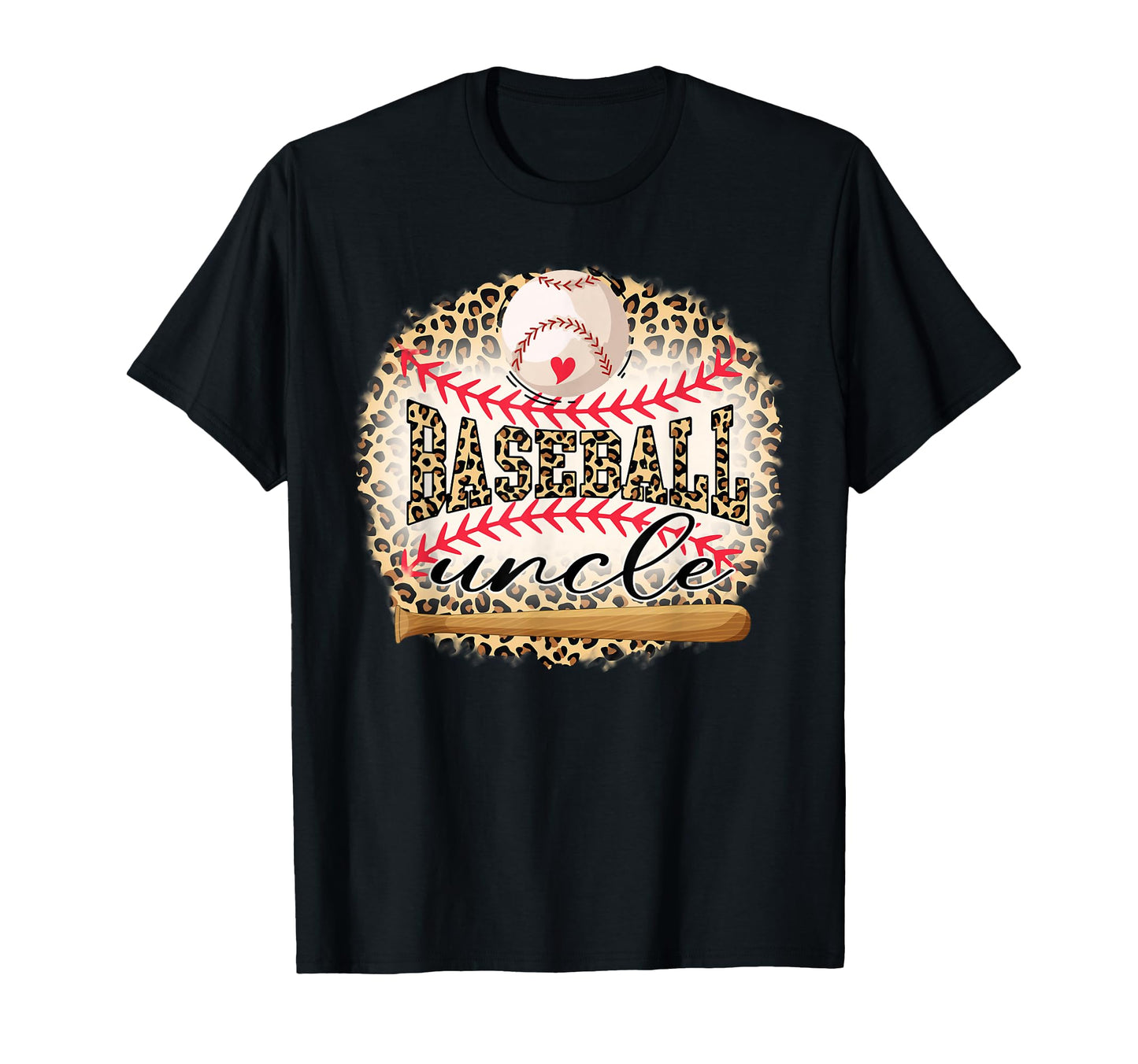 Baseball Uncle Funny Leopard Baseball T-Shirt - Trendy Graphic for Adults - T-Shirt, Sweatshirt, Hoodie