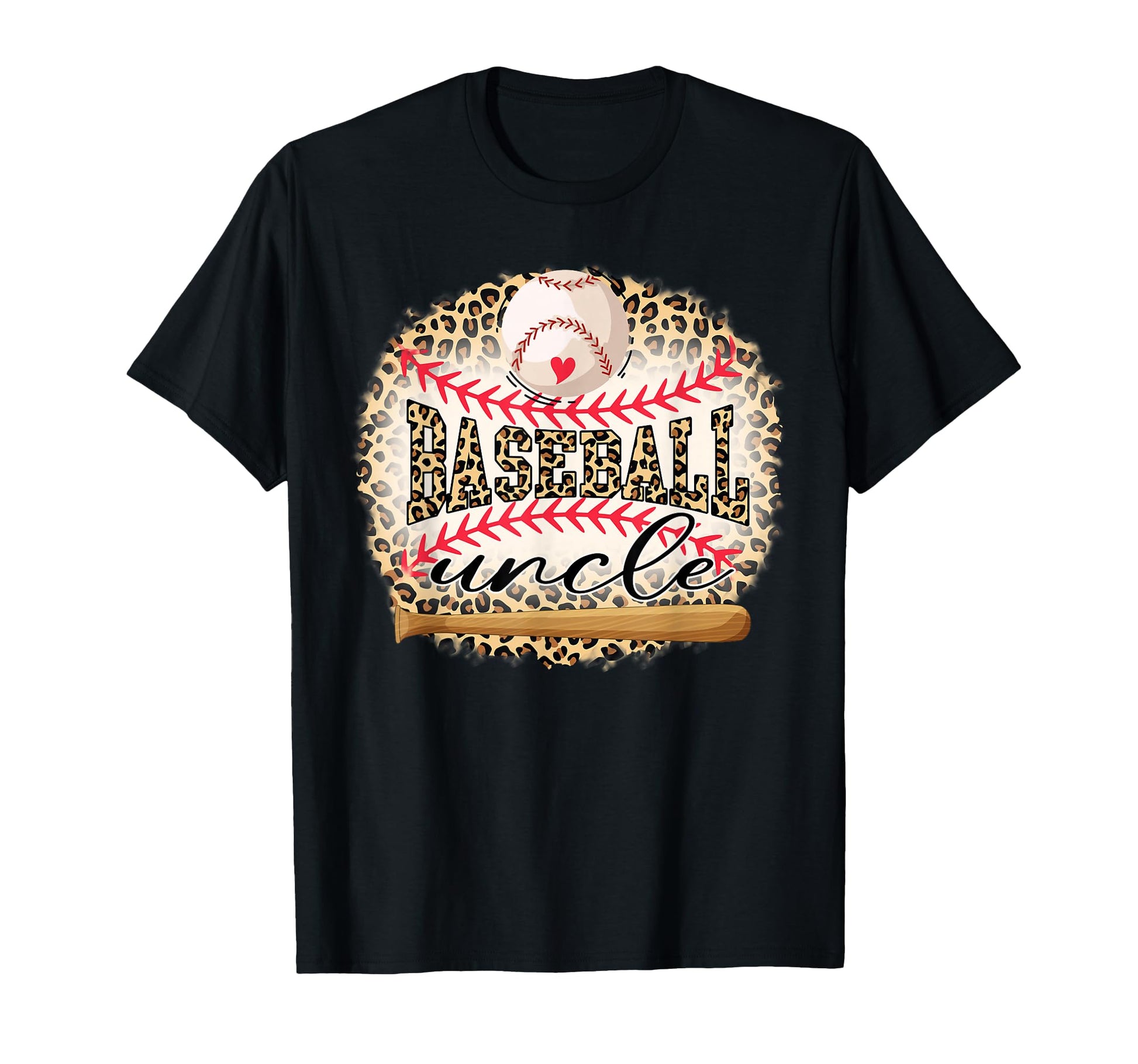 Baseball Uncle Funny Leopard Baseball T-Shirt - Trendy Graphic for Adults - T-Shirt, Sweatshirt, Hoodie