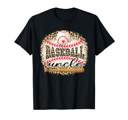 Baseball Uncle Funny Leopard Baseball T-Shirt - Trendy Graphic for Adults - T-Shirt, Sweatshirt, Hoodie