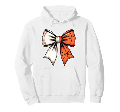 Baseball Basketball Coquette Bow Mom Hoodie - Graphic Print Men Women - T-Shirt, Sweatshirt, Hoodie