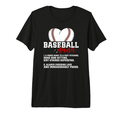 Baseball Nana Definition Nana T-Shirt - Minimalist Print Men Women - T-Shirt, Sweatshirt, Hoodie