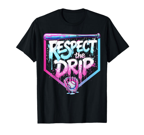 Baseball Drip Ice Cream Respect Drip T-Shirt - Trendy Graphic Men Women - T-Shirt, Sweatshirt, Hoodie
