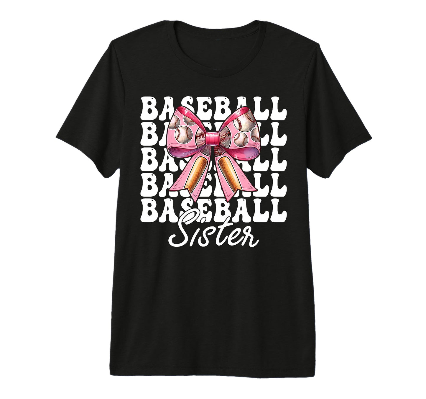 Baseball Sister Baseball Coquette Bow T-Shirt - Fun Novelty Design Unisex - T-Shirt, Sweatshirt, Hoodie