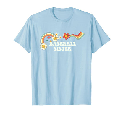 Groovy Funny Baseball Sister T-Shirt - Casual Everyday Wear Men Women - T-Shirt, Sweatshirt, Hoodie