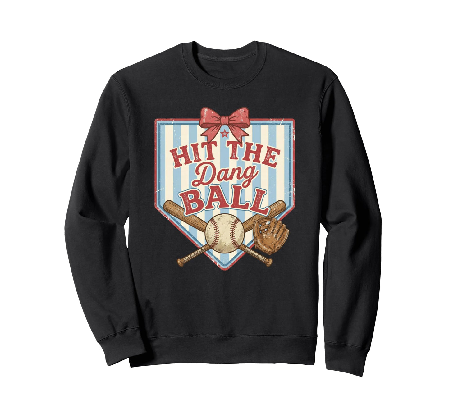 Womens Hit Dang Baseball Mom Sweatshirt - Unique Graphic Unisex - T-Shirt, Sweatshirt, Hoodie