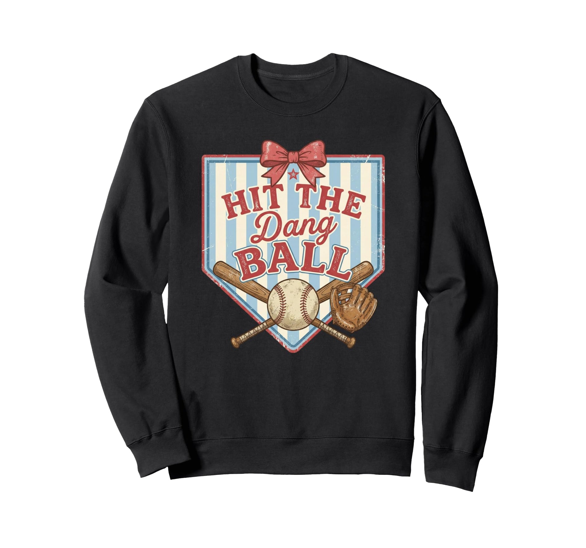 Womens Hit Dang Baseball Mom Sweatshirt - Unique Graphic Unisex - T-Shirt, Sweatshirt, Hoodie