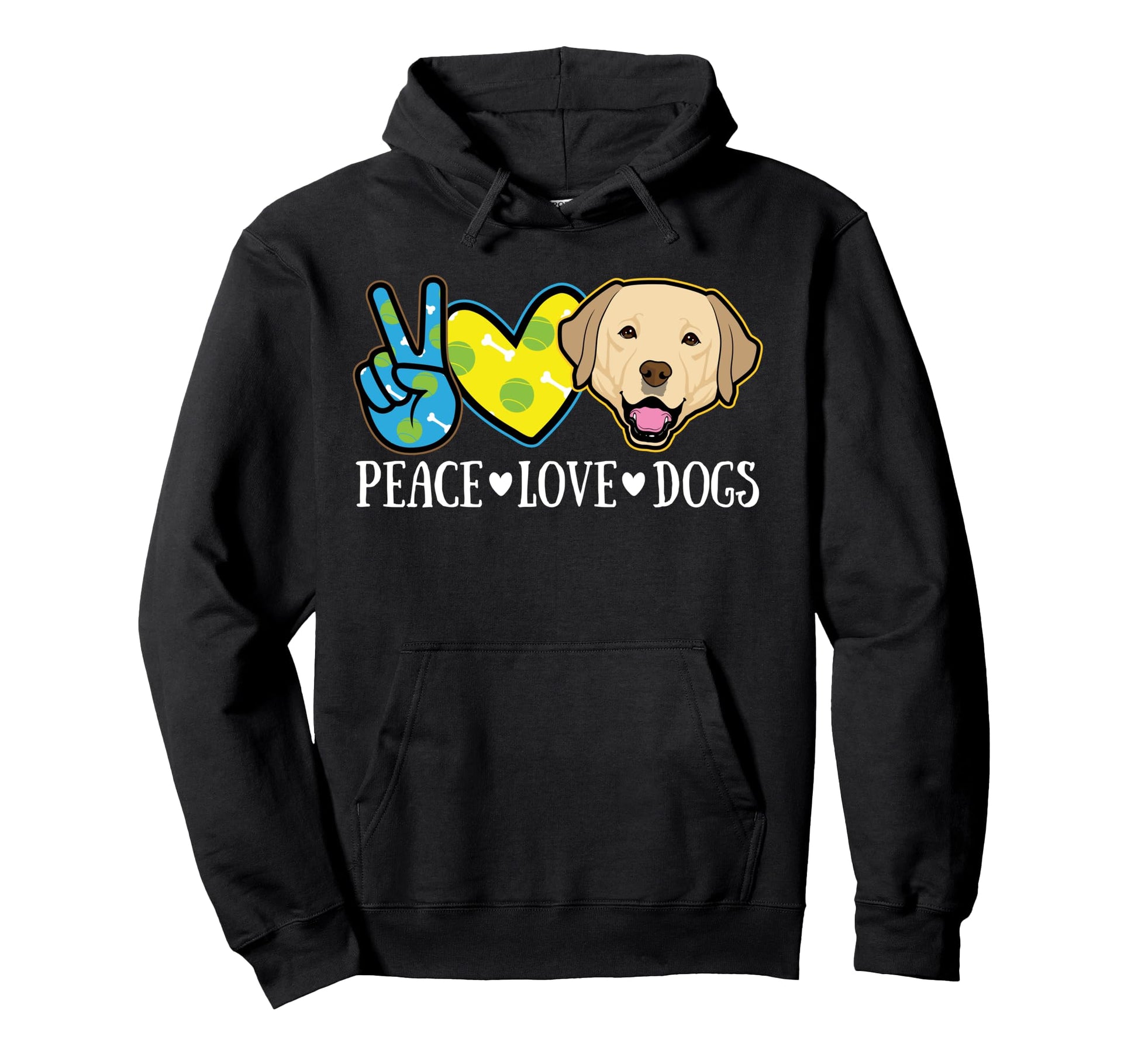 Peace Love Dogs Puppy Pawsome Dog Hoodie - Aesthetic Graphic Men Women - T-Shirt, Sweatshirt, Hoodie